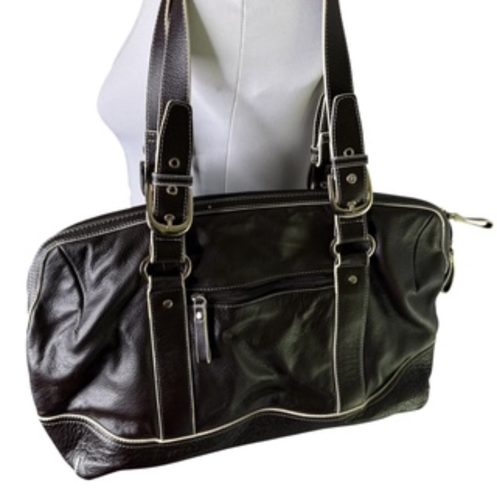 Franklin Covey Nwot Chocolate Brown Adjustable Strap Fully Lined Tote
